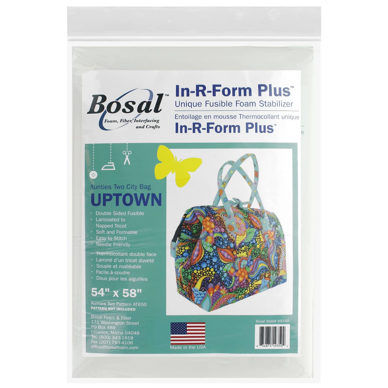Bosal&#x2122; In-R-Form Plus&#x2122; Uptown Bag Fusible Foam Stabilizer, 54&#x22; x 58&#x22;